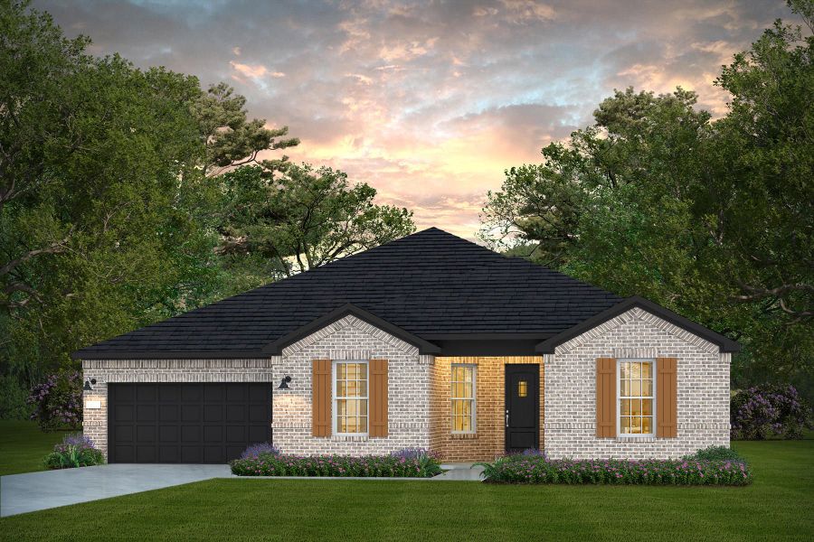 Representative exterior photo of a completed home built from the Reverence by Del Webb in Del Webb Fulshear, Fulshear, TX (Image 21). Representative exterior photo of a completed home built from the Reverence by Del Webb in Del Webb Fulshear, Fulshear, TX (Image 21).