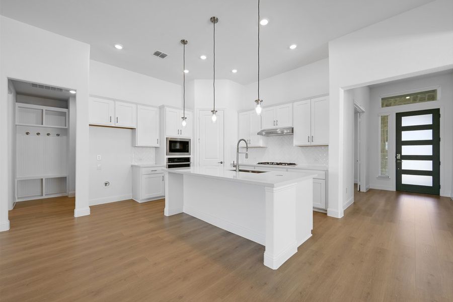 Furnished interior view inside a new home in South Oak 60s, Lakewood Village (Image 6). Furnished interior view inside a new home in South Oak 60s, Lakewood Village (Image 6).