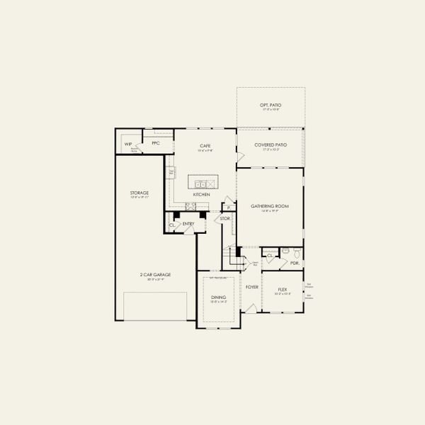 2D floor plan layout for the Herdwick by Pulte Homes in The Retreat at Carolina Ridge, Harrisburg, NC (Image 4).