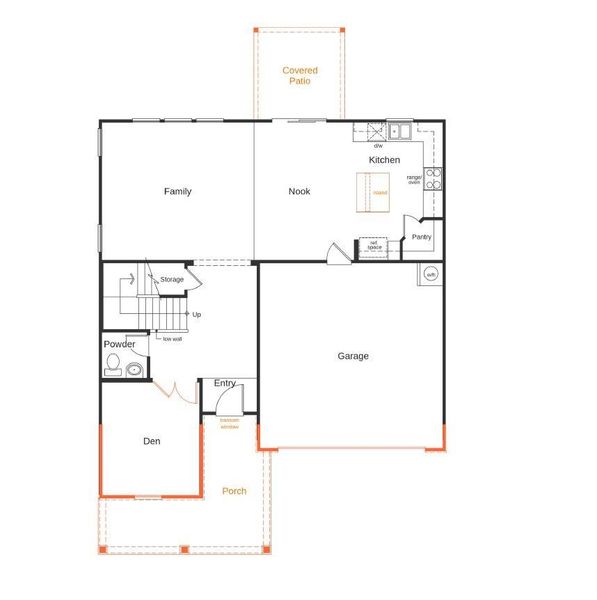 2D floor plan layout of this home in Bella Vista Heritage, Denver, NC (Image 6).
