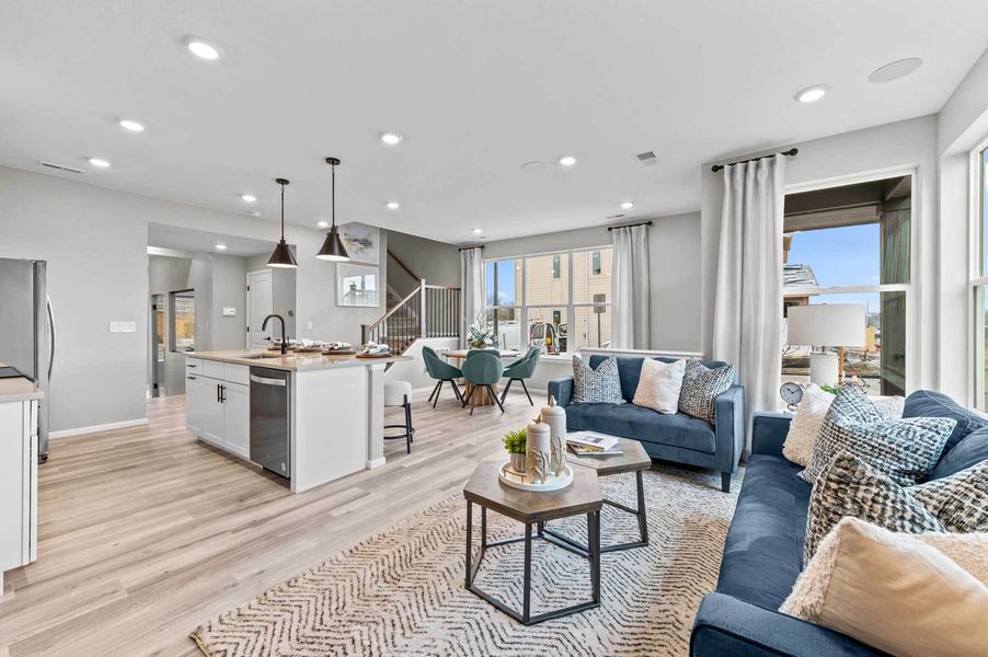 Furnished interior view inside a new home in Ralston Creek, Arvada (Image 8). Furnished interior view inside a new home in Ralston Creek, Arvada (Image 8).