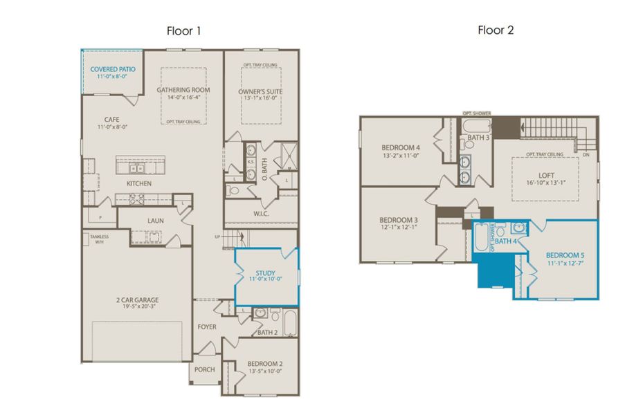 2D floor plan layout of this home in Anna Town Square, Anna, TX (Image 3). 2D floor plan layout of this home in Anna Town Square, Anna, TX (Image 3).