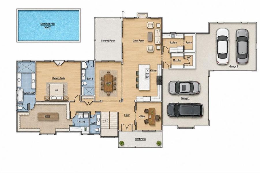 2D floor plan layout of this home in , Sandy Springs, GA (Image 4).