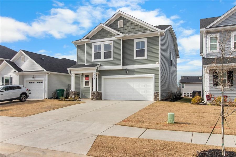 Front exterior of a new home in Windsor, North Augusta, SC, highlighting curb appeal (Image 17).