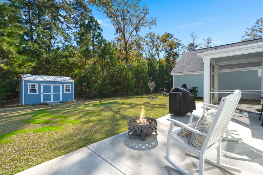 Exterior details and patio area of a home in The Ponds, Summerville (Image 3). Exterior details and patio area of a home in The Ponds, Summerville (Image 3).