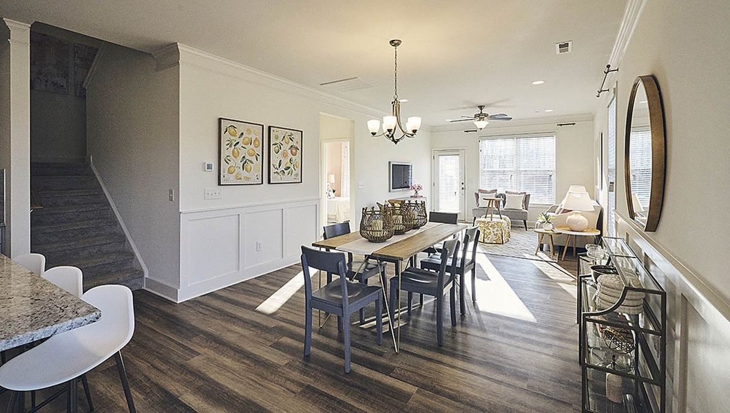 Furnished interior view inside a new home in The Meadows at Kinsley, Jamestown (Image 12). Furnished interior view inside a new home in The Meadows at Kinsley, Jamestown (Image 12).