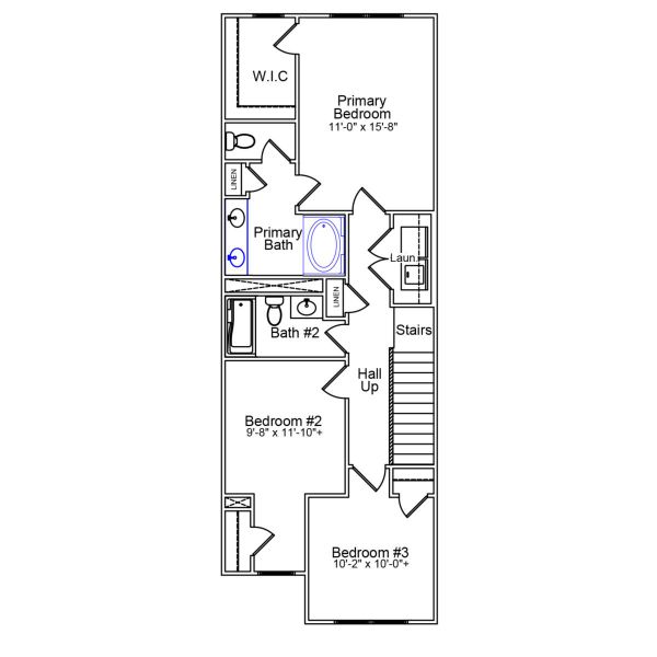 2D floor plan layout of this home in Renaissance at White Oak, Garner, NC (Image 3).