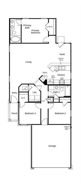 This floor plan features 3 bedrooms, 2 full baths, and over 1,300 square feet of living space