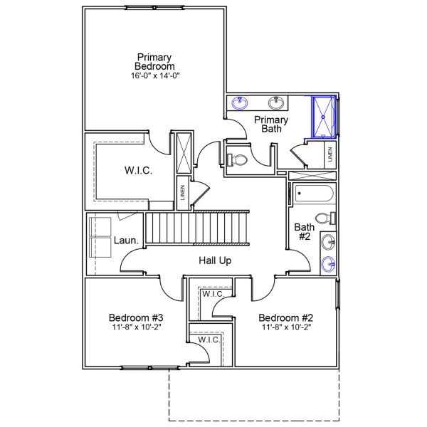 2D floor plan layout of this home in Renaissance at White Oak, Garner, NC (Image 4).