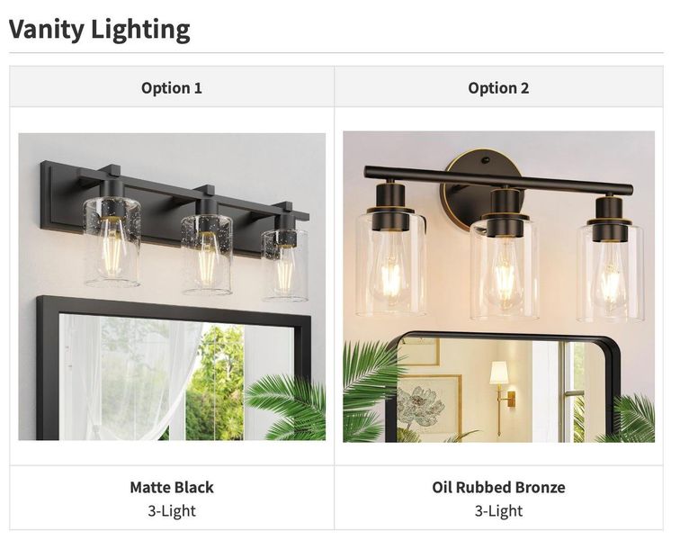 vanity lights, more to choose from