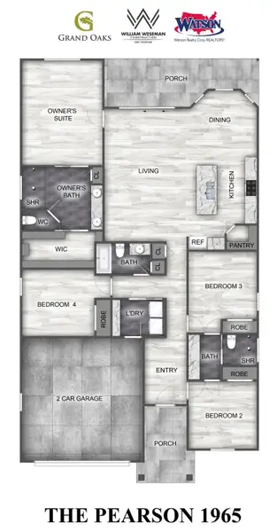 2D floor plan layout for the Pearson by William Weseman Construction in Grand Oaks, Gainesville, FL (Image 3). 2D floor plan layout for the Pearson by William Weseman Construction in Grand Oaks, Gainesville, FL (Image 3).