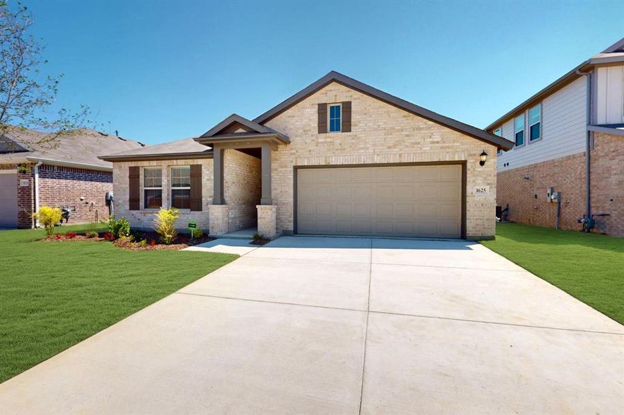Front exterior of a new home in Sanderos, Fort Worth, TX, highlighting curb appeal (Image 2). Front exterior of a new home in Sanderos, Fort Worth, TX, highlighting curb appeal (Image 2).