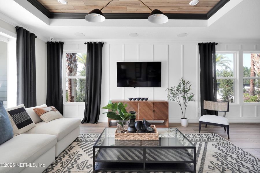 Furnished interior view inside a new home in Del Webb Wildlight, Yulee (Image 12). Furnished interior view inside a new home in Del Webb Wildlight, Yulee (Image 12).