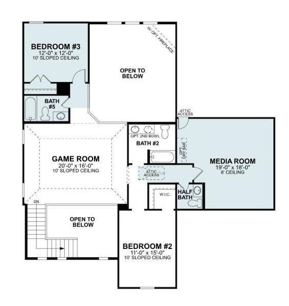 2D floor plan layout of this home in Lilyana, Prosper, TX (Image 3).