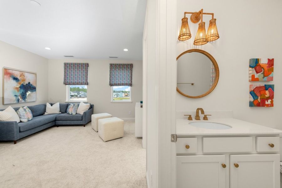 Representative furnished interior of a home built from the Sawyer by Riverside Homes in Mariposa at EverRange, Jacksonville (Image 80).