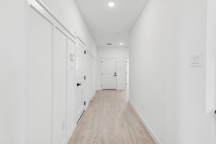 Welcoming foyer with feature wall Welcoming foyer with feature wall