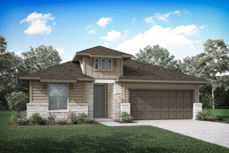 Representative exterior photo of a completed home built from the Mila by Tri Pointe Homes in Painted Tree, McKinney, TX (Image 14).