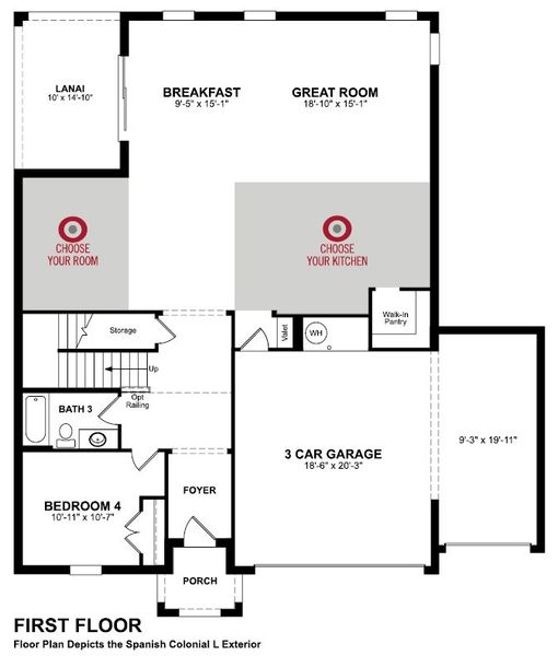 2D floor plan layout of this home in Estates at Lake Jesup, Sanford, FL (Image 2).