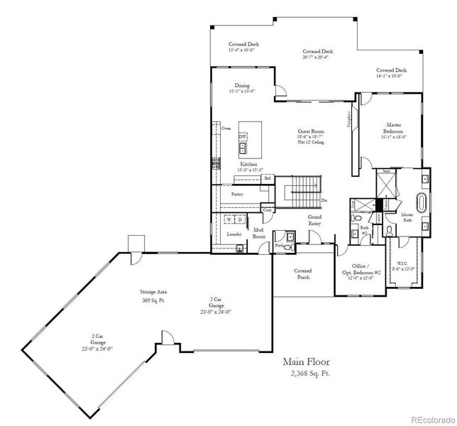 Telluride main level floorplan