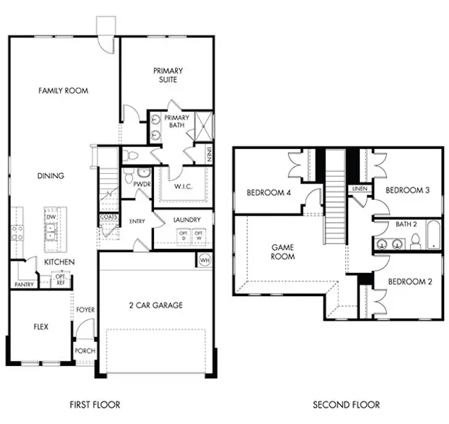 2D floor plan layout of this home in Arcadia Ridge - Premier Series, San Antonio, TX (Image 2). 2D floor plan layout of this home in Arcadia Ridge - Premier Series, San Antonio, TX (Image 2).