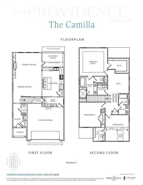 2D floor plan layout of this home in Palisades Single Family, Cumming, GA (Image 6).