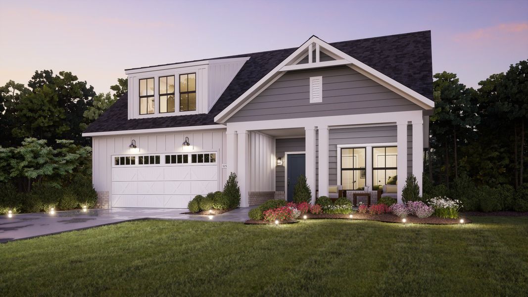Representative exterior photo of a completed home built from the Promenade by Epcon Communities in The Courtyards at Redbud Lane, Holly Springs, GA (Image 26).