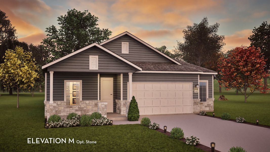 Representative exterior photo of a completed home built from the Pedernales by CastleRock Communities in Paramount, Kyle, TX (Image 19). Representative exterior photo of a completed home built from the Pedernales by CastleRock Communities in Paramount, Kyle, TX (Image 19).