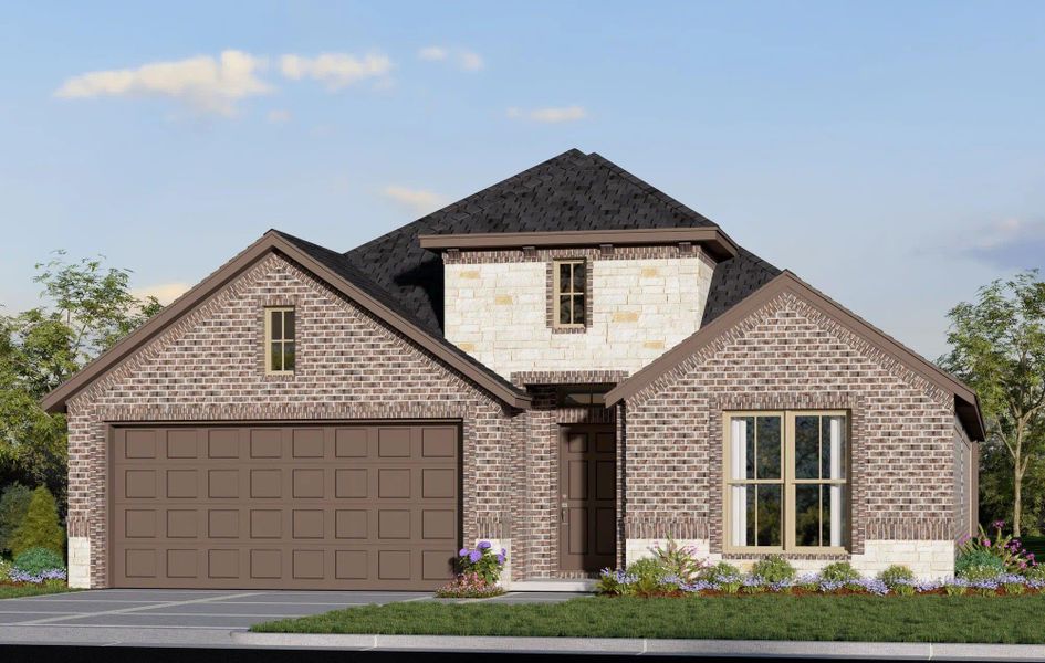 Elevation B with Stone | Concept 1912 at Chisholm Hills in Cleburne, TX by Landsea Homes