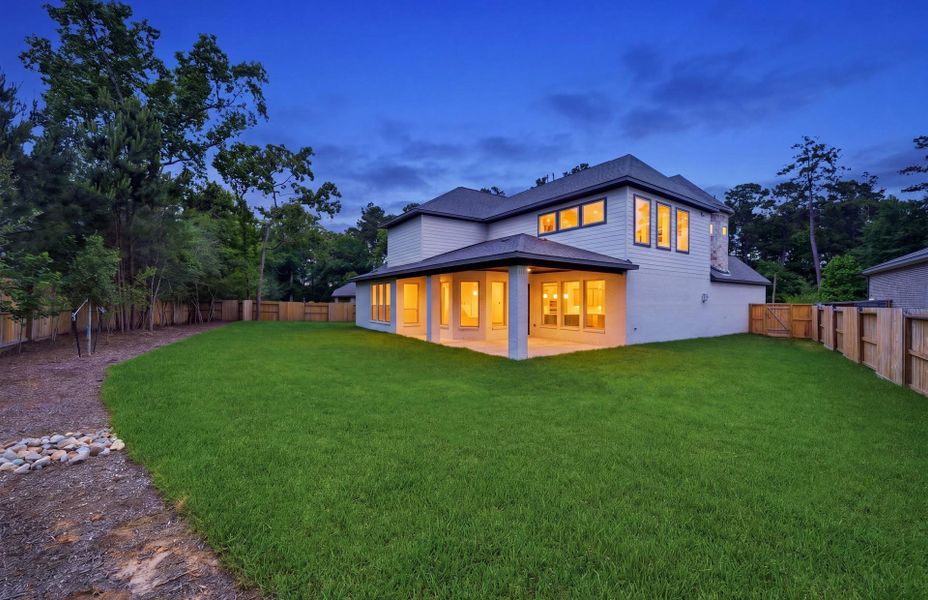 Exterior details and patio area of a home in The Woodlands Hills 65′, Willis (Image 3).