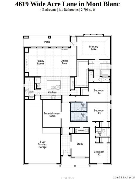 2D floor plan layout of this home in Mont Blanc, Schertz, TX (Image 3). 2D floor plan layout of this home in Mont Blanc, Schertz, TX (Image 3).