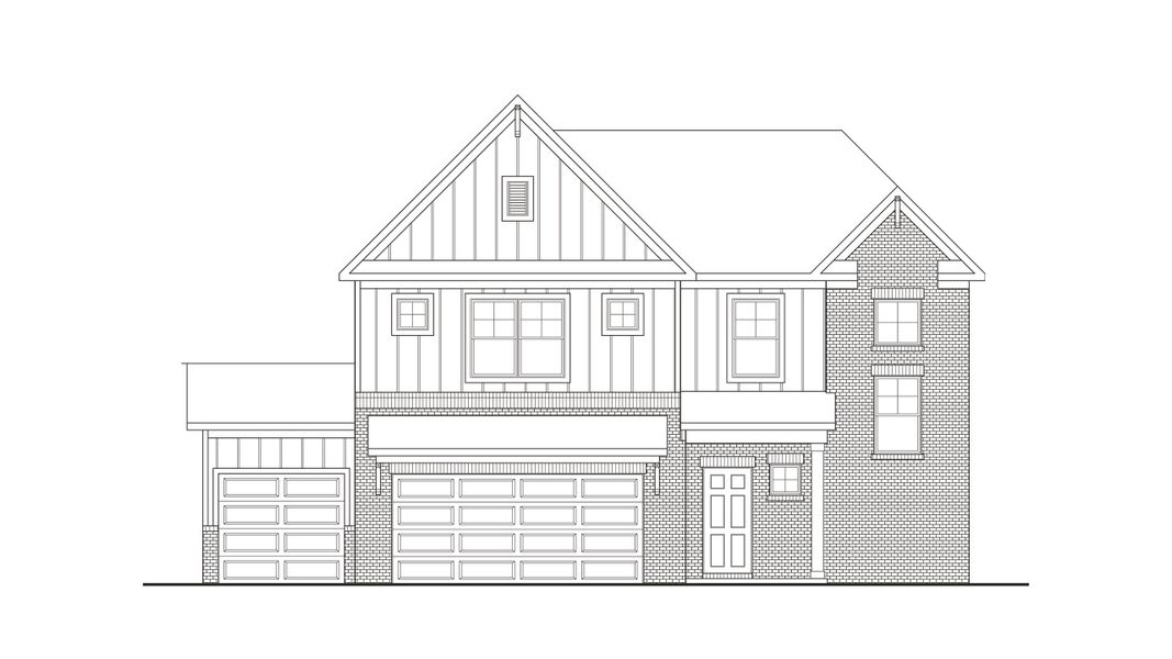 Elevation L with 3-Car Garage