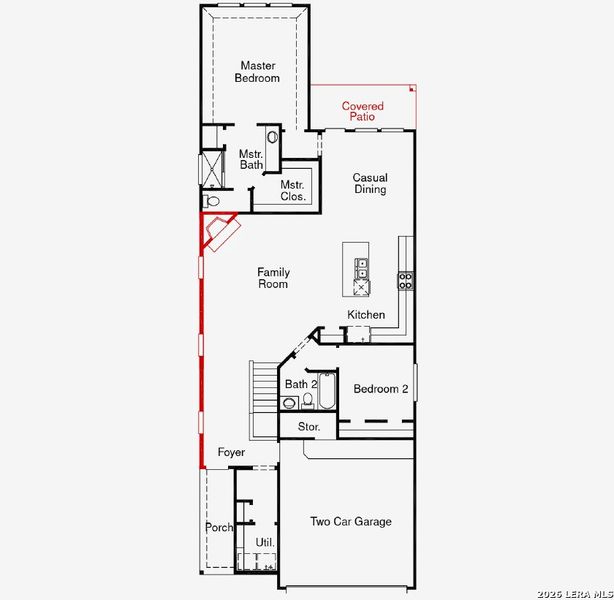 2D floor plan layout of this home in Stillwater Ranch, San Antonio, TX (Image 3).