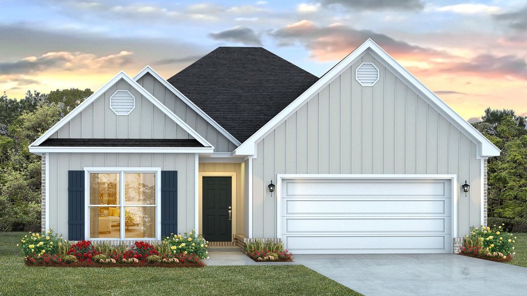 Representative exterior photo of a completed home built from the Kennedy by D.R. Horton in Holley Grove at Peach Creek, Santa Rosa Beach, FL (Image 17). Representative exterior photo of a completed home built from the Kennedy by D.R. Horton in Holley Grove at Peach Creek, Santa Rosa Beach, FL (Image 17).