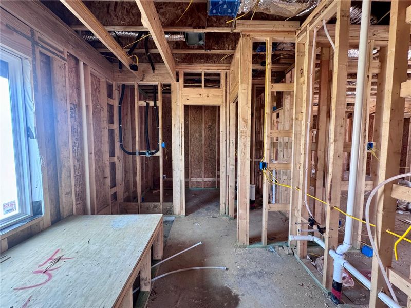 Say hello to a built in tub with tile to the ceiling! A tub you can actually splish splash in!