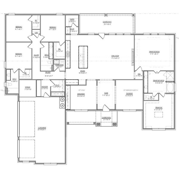 2D floor plan layout for the The Meadowbrook by Lillian Custom Homes in The Arbors Midlothian, Midlothian, TX (Image 5).