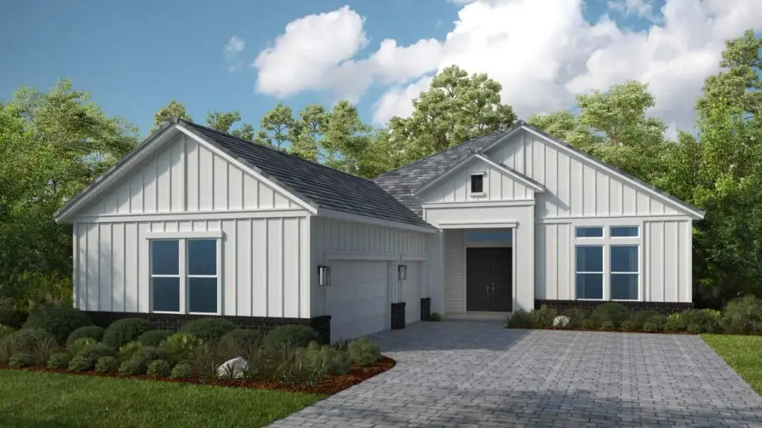 Representative exterior photo of a completed home built from the Colina by Taylor Morrison in Esplanade at Pinewalk, St. Johns, FL (Image 2). Representative exterior photo of a completed home built from the Colina by Taylor Morrison in Esplanade at Pinewalk, St. Johns, FL (Image 2).