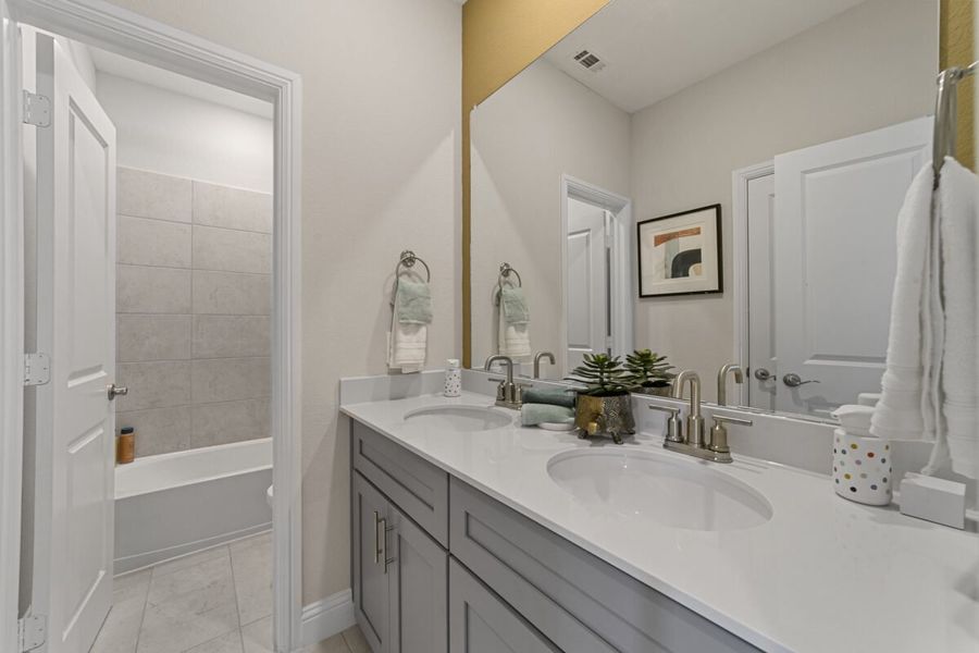 Representative furnished interior of a home built from the Duets D417 by Landon Homes in Lexington Frisco, Frisco (Image 36).