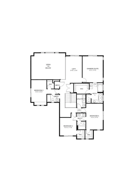 2D floor plan layout for the Geneva by D.R. Horton in Vantage, Berthoud, CO (Image 4).