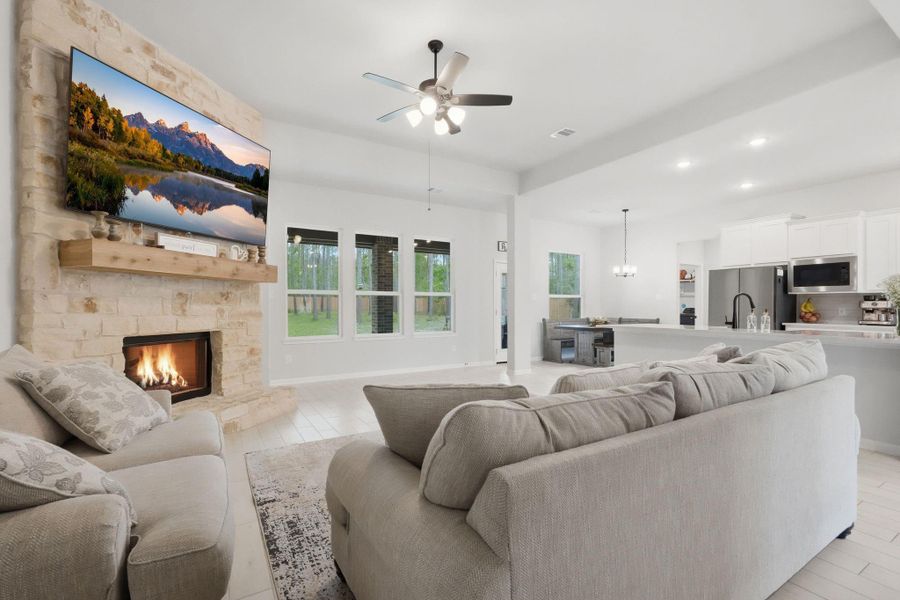 Spacious living area with abundant natural light, seamlessly connected to the kitchen for easy everyday living and entertaining.