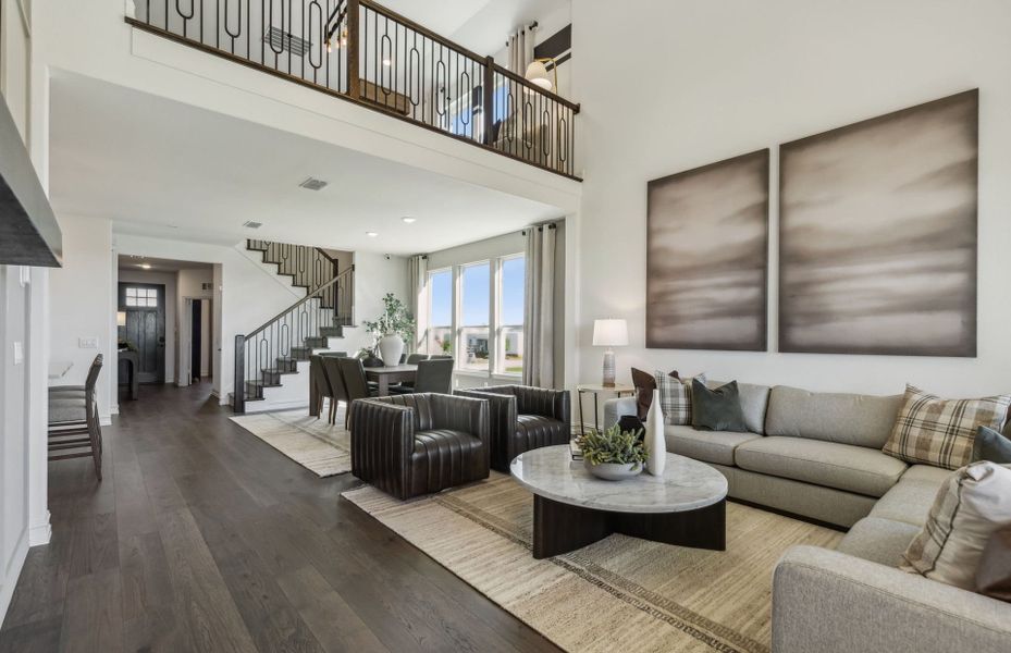 Furnished interior view inside a new home in Pinnacle at Legacy Hills, Celina (Image 4). Furnished interior view inside a new home in Pinnacle at Legacy Hills, Celina (Image 4).