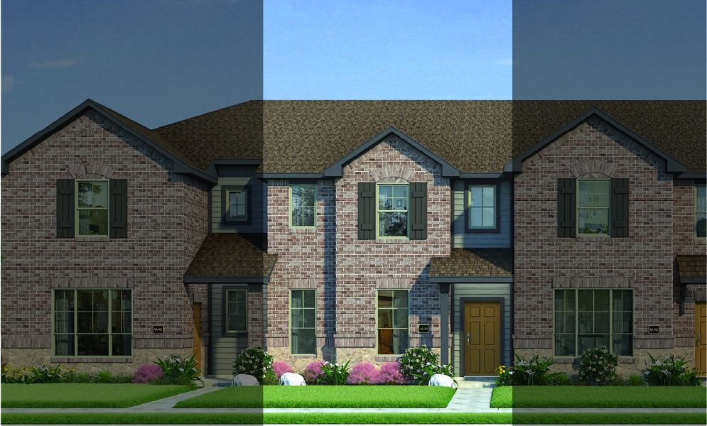 Crockett with Elevation 4A Stone Exterior 2023 Townhomes