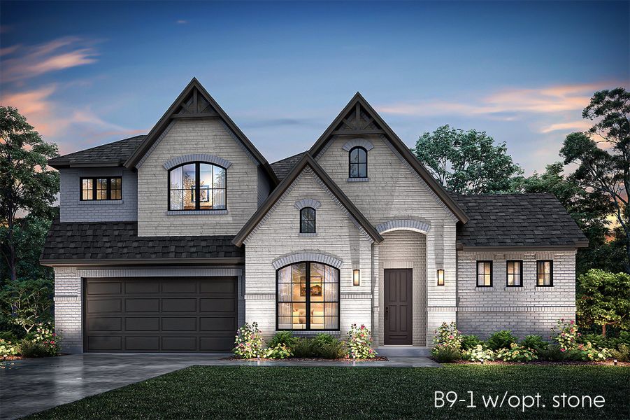 Representative exterior photo of a completed home built from the Alexander by John Houston Homes in Levante - 1 Acre Lots, Waxahachie, TX (Image 9). Representative exterior photo of a completed home built from the Alexander by John Houston Homes in Levante - 1 Acre Lots, Waxahachie, TX (Image 9).