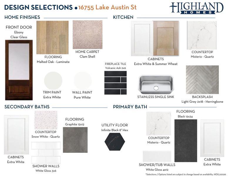 Sample of building materials used in homes in Bridgeland, Cypress (Image 26).