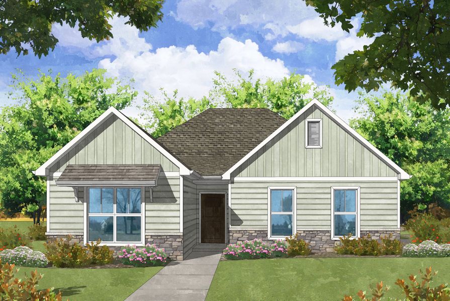 Representative exterior photo of a completed home built from the Townsend by Center Park Homes in Sweetbay Cove, Summerville, SC (Image 10). Representative exterior photo of a completed home built from the Townsend by Center Park Homes in Sweetbay Cove, Summerville, SC (Image 10).