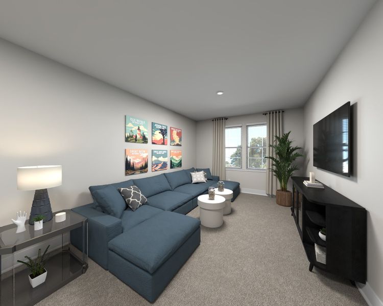 Furnished interior view inside a new home in Cadence Meadows, Zebulon (Image 6). Furnished interior view inside a new home in Cadence Meadows, Zebulon (Image 6).