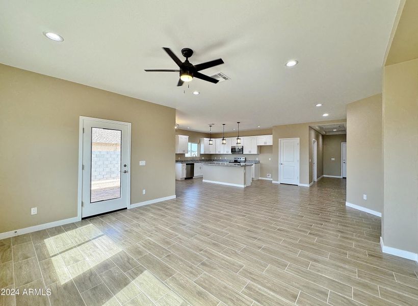 Great room looking towards kitchen