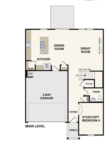 2D floor plan layout for the Atlas by Century Communities in Walker Grove, McDonough, GA (Image 3).