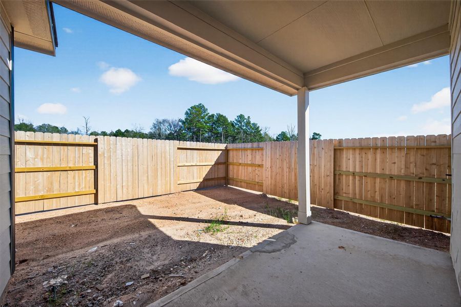 Exterior details and patio area of a home in Enclave at Willis, Willis (Image 4).