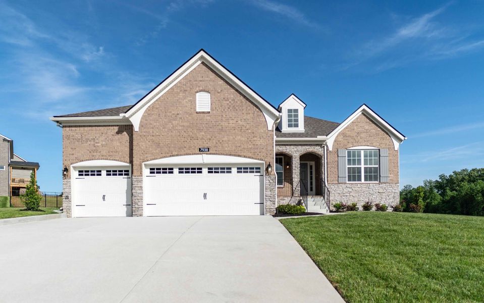 Front exterior of a new home in Aden Woods, Fairview, TN, highlighting curb appeal (Image 2).