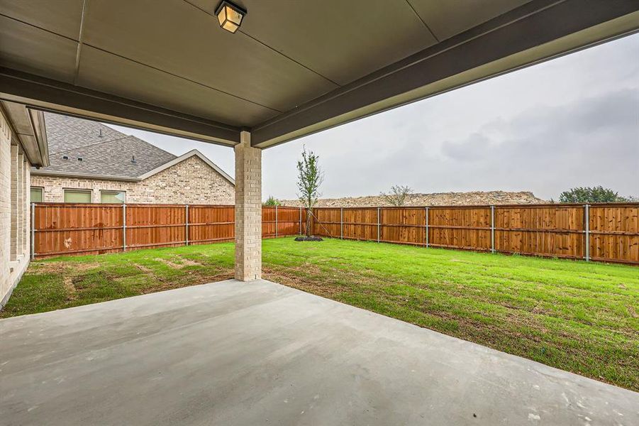View of patio with a fenced backyard View of patio with a fenced backyard